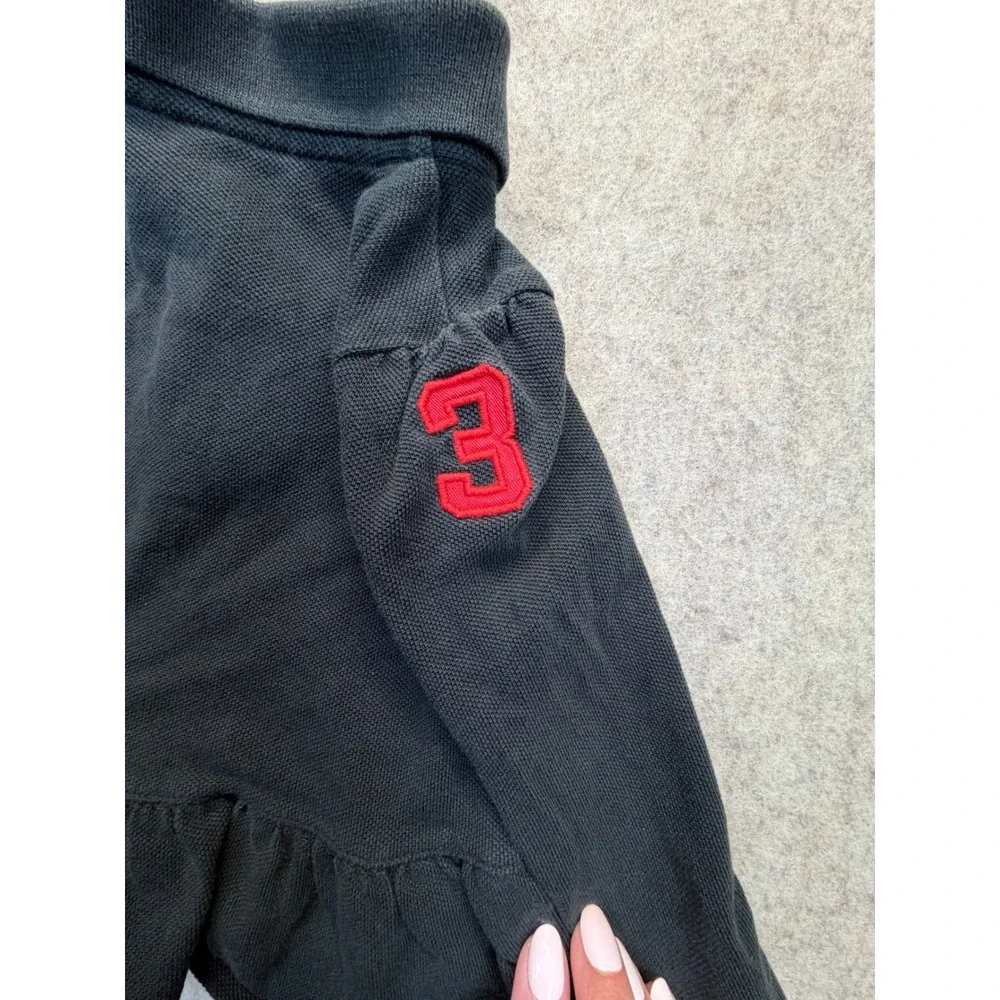 Ralph Lauren Polo Dress Girls 12M Black Peplum Triple Pony Long Sleeve‎
